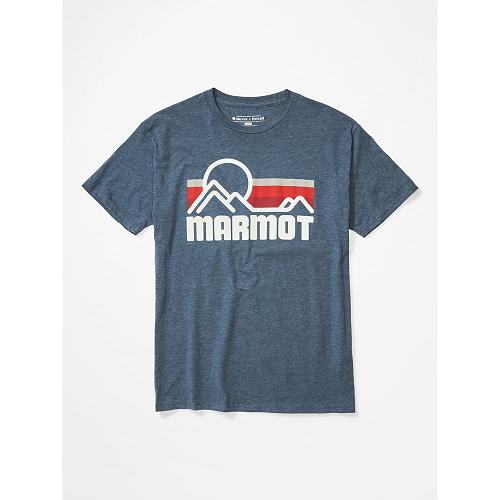 Marmot Coastal T-Shirts For Mens Navy YEQ327480